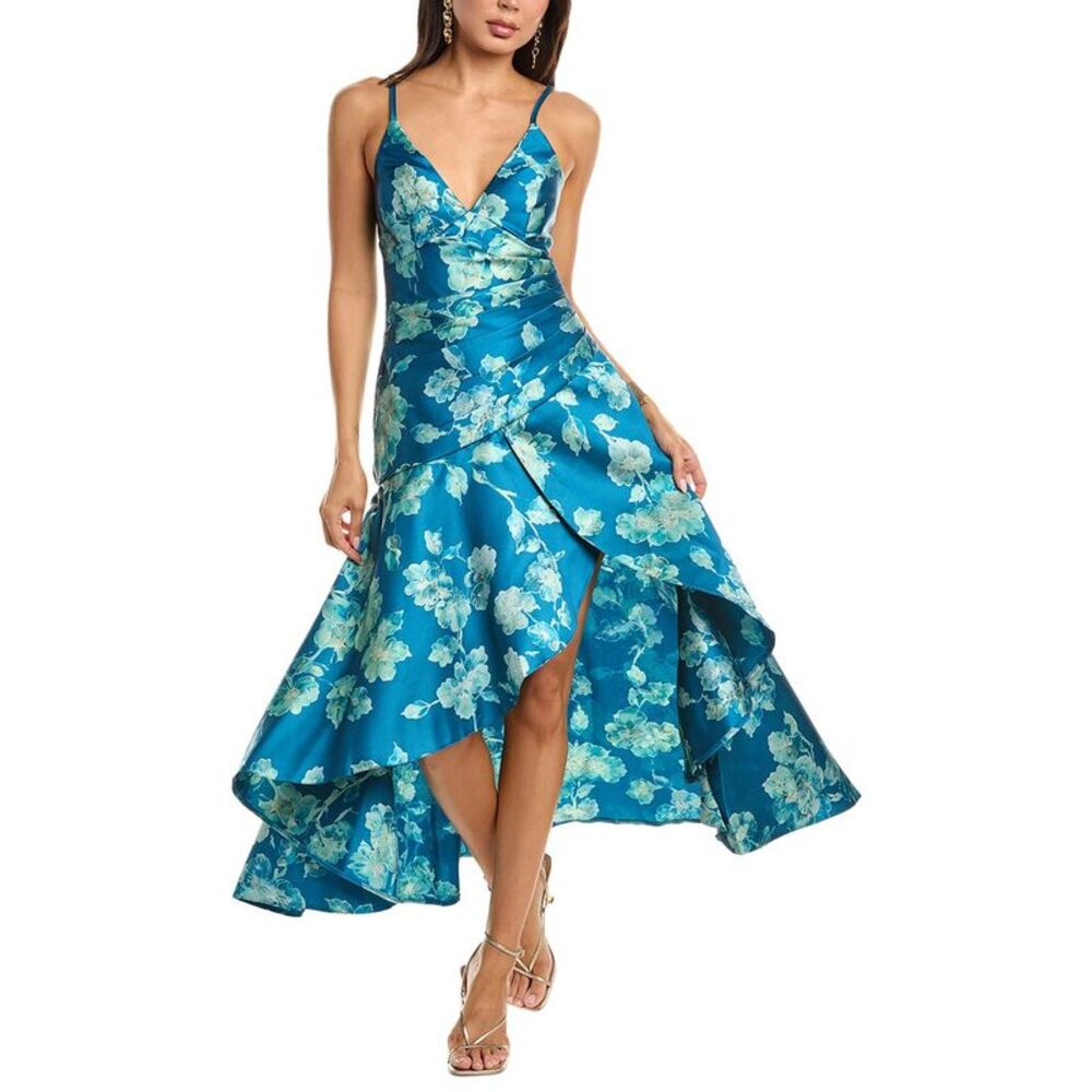 Rene Ruiz Womens  Printed Knit Gown, Blue